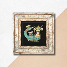 Pinecone Şahmeran Taş Duvar Tablosu Çerçeveli Duvar Dekoru Wall Art T1-08