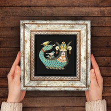Pinecone Şahmeran Taş Duvar Tablosu Çerçeveli Duvar Dekoru Wall Art T1-08