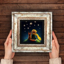 Pinecone Küçük Prens Taş Duvar Tablosu Çerçeveli Duvar Dekoru Wall Art T1-386