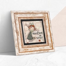 Pinecone Stone Mutlu Kız Çerçeveli Taş Duvar Tablosu – Dekoratif Modern Sanat, Ev ve Ofis Dekoru |TK1-389|