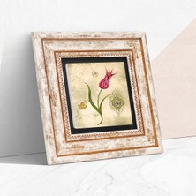 Pinecone Stone Lale Ebru Sanatı Çerçeveli Taş Duvar Tablosu – Dekoratif Modern Sanat, Ev ve Ofis Dekoru |TK1-134|