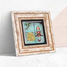 Pinecone Stone Mutlu Kız Çerçeveli Taş Duvar Tablosu – Dekoratif Modern Sanat, Ev ve Ofis Dekoru |TK1-391|