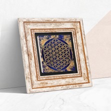 Pinecone Stone Yaşam Çiçeği Çerçeveli Taş Duvar Tablosu – Dekoratif Modern Sanat, Ev ve Ofis Dekoru |TK1-173|