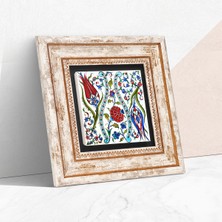 Pinecone Stone Çini Sanatı Lale Çerçeveli Taş Duvar Tablosu – Dekoratif Modern Sanat, Ev ve Ofis Dekoru |TK1-185|