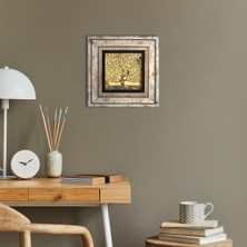 Pinecone Gustav Klimt Hayat Ağacı Taş Duvar Tablosu Çerçeveli Duvar Dekoru Wall Art T1-24