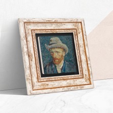 Pinecone Stone Van Gogh Otoportre Çerçeveli Taş Duvar Tablosu – Dekoratif Modern Sanat, Ev ve Ofis Dekoru |TK1-63|