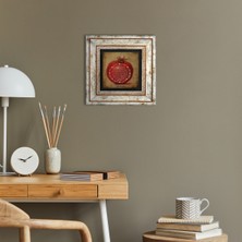 Pinecone Bereket Duası Taş Duvar Tablosu Çerçeveli Duvar Dekoru Wall Art T1-34