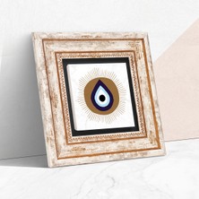 Pinecone Stone Nazar Çerçeveli Taş Duvar Tablosu – Dekoratif Modern Sanat, Ev ve Ofis Dekoru |TK1-351|