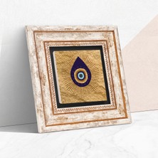 Pinecone Stone Nazar Çerçeveli Taş Duvar Tablosu – Dekoratif Modern Sanat, Ev ve Ofis Dekoru |TK1-356|