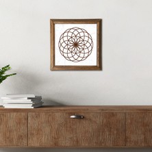Pinecone Stone Yaşam Çiçeği Ahşap Çerçeveli Taş Duvar Tablosu – 25x25 cm Dekoratif Modern Sanat – Ev ve Ofis Dekoru |W1-177|