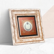 Pinecone Ay Yıldız Taş Duvar Tablosu Çerçeveli Duvar Dekoru Wall Art T1-130