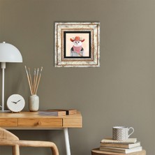 Pinecone Kedi Taş Duvar Tablosu Çerçeveli Duvar Dekoru Wall Art T1-164