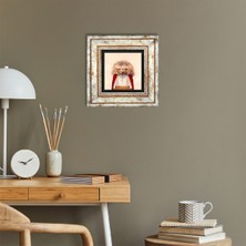 Pinecone Kirpi Taş Duvar Tablosu Çerçeveli Duvar Dekoru Wall Art T1-166