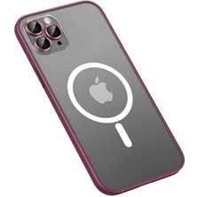 HEPTEKİLETİŞİM Apple  iPhone 12 Pro Max Kılıf Lens Koruyuculu Tacsafe Destekli Kenarları Renkli Mat  Kapak (Mokka)