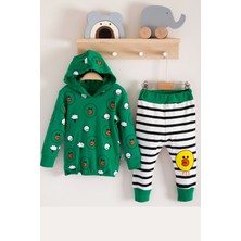 Cndr Civciv Desenli 2'li % 100 Pamuk Erkek Bebek Takımı