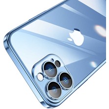 HEPTEKİLETİŞİM Apple  iPhone 13 Pro Max Kılıf Kamera Lens Korumalı Darbe Emici Şeffaf Kenarlı Renkli Sert Kapak (Riksos)