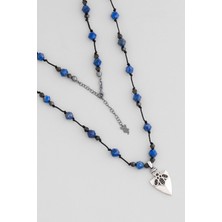 So CHIC Selçuklu Yıldızı 84 cm Gümüş Lapis Taşlı Erkek Kolye