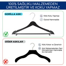 Milano Home 10'lu Ahşap Görünümlü Plastik Siyah Kıyafet Elbise Askısı Askılığı Gömlek Askısı Pantolon Askısı