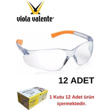 Cross Viola Valente 602 Koruyucu Gözlük Şeffaf Lens Buğulanmaz 12'li Paket