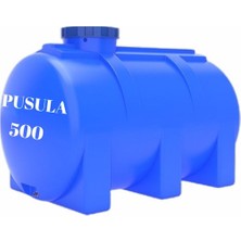 Pusula Polietilen 500 Litre Mavi Yatay Su Deposu