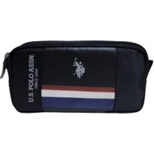 U.S. Polo Assn. Çift Gözlü Deri-Süet Siyah Kalem Çantası PLKLK23092