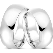 Sefa Gold 7mm Beyaz Düz Bombe Klasik Alyans