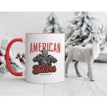 Bk Gift Kişiye Özel Motorcu Temalı Kırmızı Kupa Bardak-7