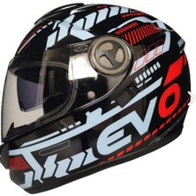 Motoanl Motosiklet Kaskı Ce Onaylı Full Face Abs Materıal Güneş Vizörlü Kask Evo Red