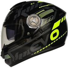 Motoanl Motosiklet Kaskı Ce Onaylı Full Face Abs Materıal Güneş Vizörlü Kask Fr 913 Evo Yellow