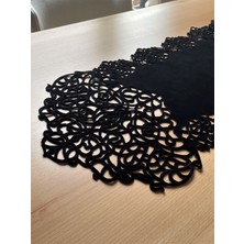 Ergüven Home Siyah Kadife Kumaş Runner Sehpa Boyu 40X100CM