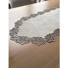 Ergüven Home Bej (Koyu Krem) Süet Kumaş Runner Sehpa Boyu 40X100 Cm