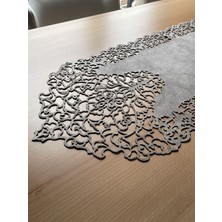 Ergüven Home Koyu Bej (Taş Rengi) Süet Kumaş Ince Kesim Runner Sehpa Boyu 40X100CM