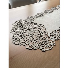 Ergüven Home Bej (Koyu Krem) Süet Kumaş Runner Sehpa Boyu 40X100CM