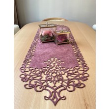 Ergüven Home Pembe Süet Kumaş Runner Konsol Boyu 40X120 Cm