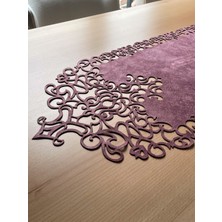 Ergüven Home Pembe Süet Kumaş Runner Konsol Boyu 40X120 Cm