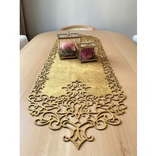 Ergüven Home Hardal Sarısı Süet Kumaş Runner Masa Boyu 40X140 Cm