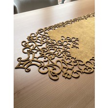 Ergüven Home Hardal Sarısı Süet Kumaş Runner Masa Boyu 40X140 Cm
