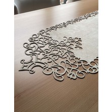 Ergüven Home Bej (Koyu Krem) Süet Kumaş Runner Sehpa Boyu 40X100 Cm