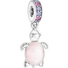 Bbl Murano Camı Pembe Deniz Kaplumbağası Sallantılı Bileklik Aksesuar 798939C02 (Yurt Dışından)