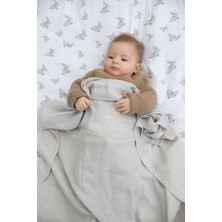 Deux Lapins 2 'li Müslin Bebek Örtüsü Iconique Lapin ve Cotton Grey 100X100