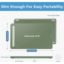 Xp-Pen Deco Mw Bluetooth Kablosuz Grafik Çizim Tableti 8x5 - Yeşil