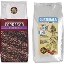 Kahve Dünyası Espresso Kahve ve Yöresel Guatemala Filtre Kahve Çekirdek 2 x 1000 gr