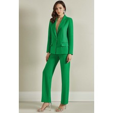 Guitar Erkek Yaka Yeşil Dokuma Blazer