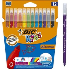 Bic Kids 12 Li Keçeli Boya Kalemi+12 Li Plastidecor Silinebilir Mum Pastel Boya