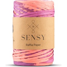 Sensy Premium Çok Renkli Multi Ebruli 290 Metre Rafya Ip Çanta Ipi Raffia Ip Kağıt Ip Supla Ipi