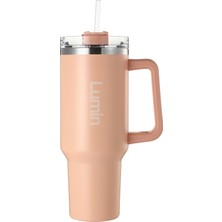 Lumin Quencher Tumbler 0,89 Litre Vakum Yalıtımlı Termos Bardak Kapaklı ve Pipetli Soft Pink