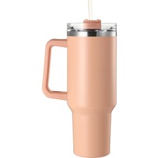 Lumin Quencher Tumbler 0,89 Litre Vakum Yalıtımlı Termos Bardak Kapaklı ve Pipetli Soft Pink