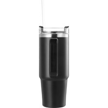 Lumin Quencher Tumbler 1,18 Litre Vakum Yalıtımlı Termos Bardak Kapaklı ve Pipetli Black Edition