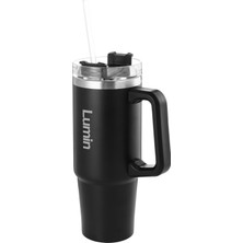 Lumin Quencher Tumbler 1,18 Litre Vakum Yalıtımlı Termos Bardak Kapaklı ve Pipetli Black Edition