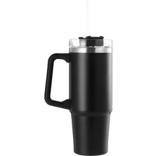 Lumin Quencher Tumbler 1,18 Litre Vakum Yalıtımlı Termos Bardak Kapaklı ve Pipetli Black Edition